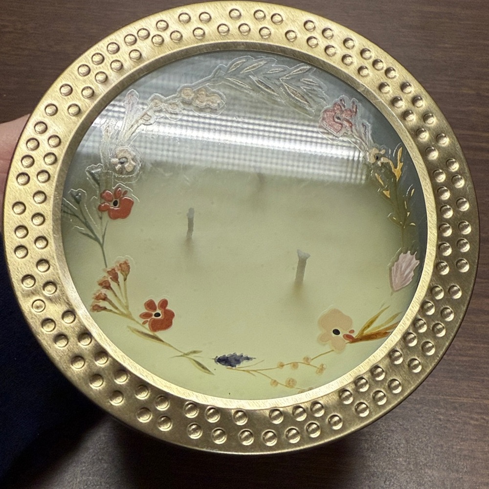 Sonoma Gold and Cream Candle Holder